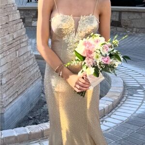Elegant Gold Evening Gown
